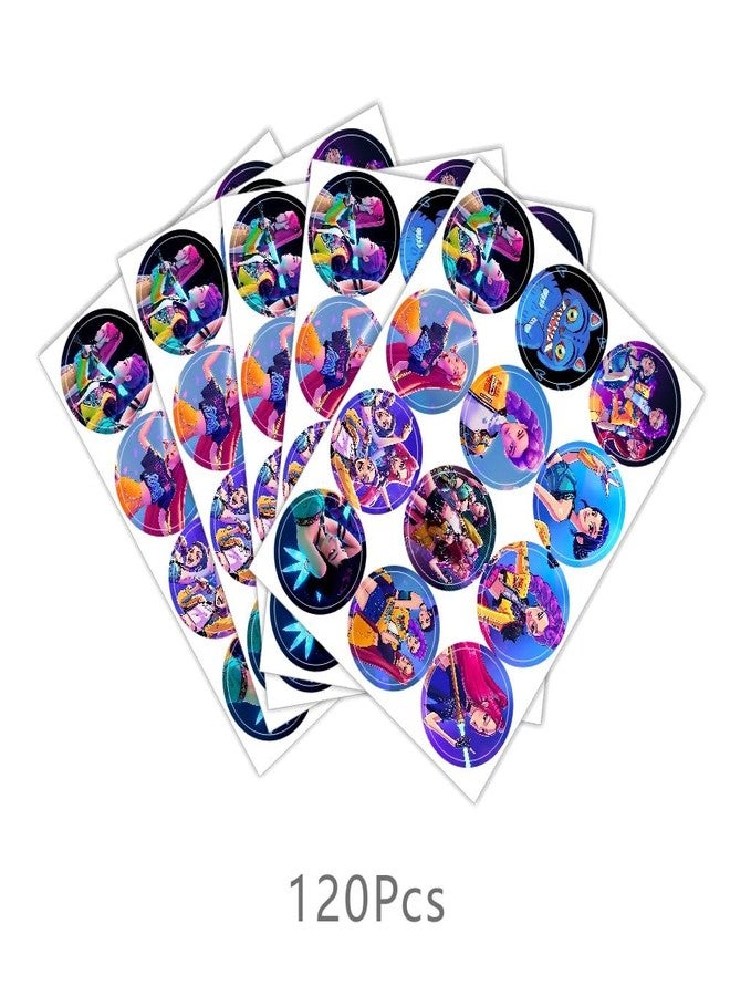 YEEFIGRO 120pcs Demon Movie Hunters Stickers for Kids Birthday Party Supplies for Demon Movie Hunters Birthday Decorations -10 Sheets - Image 2